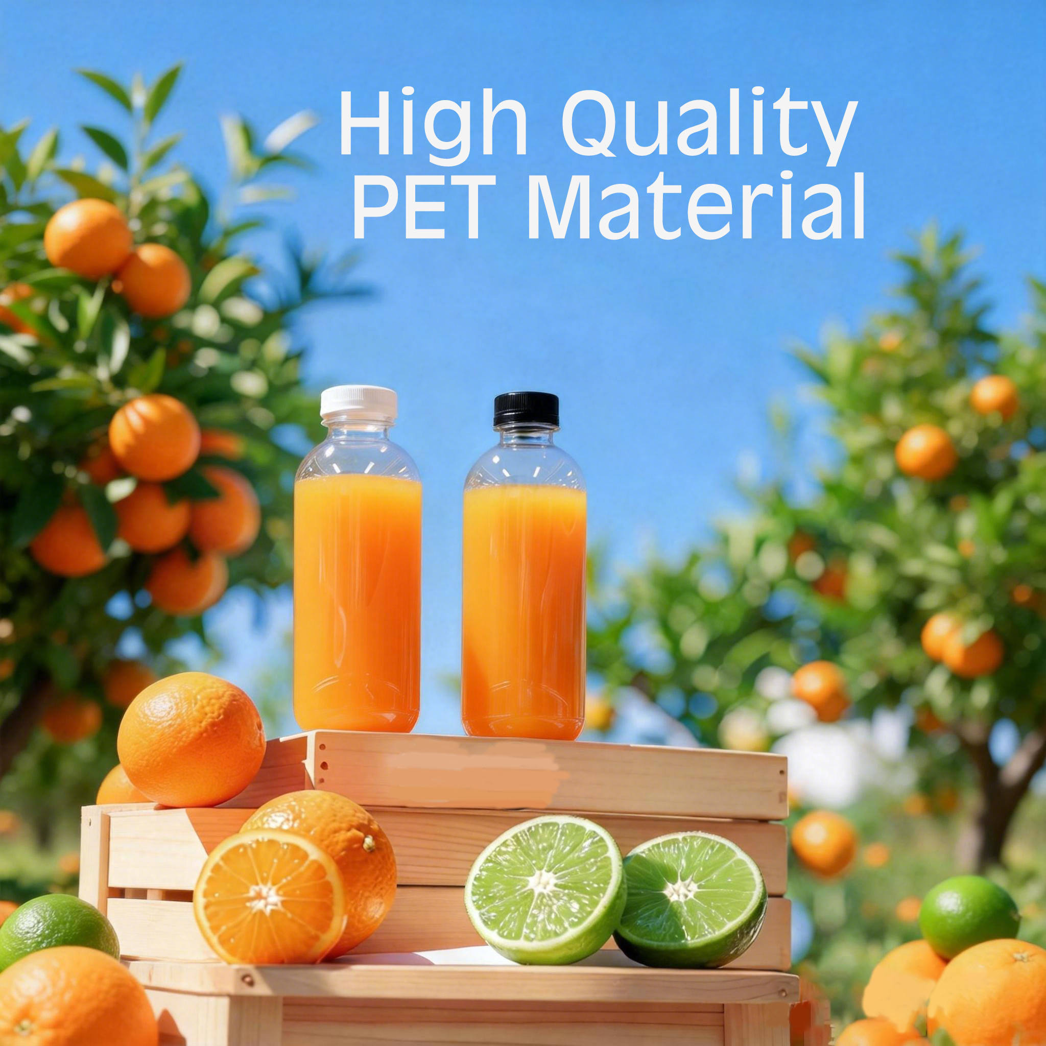 1000ml PET Juice Bottle | Eco-Friendly Fruit Juice Plastic Container with Screw Cap