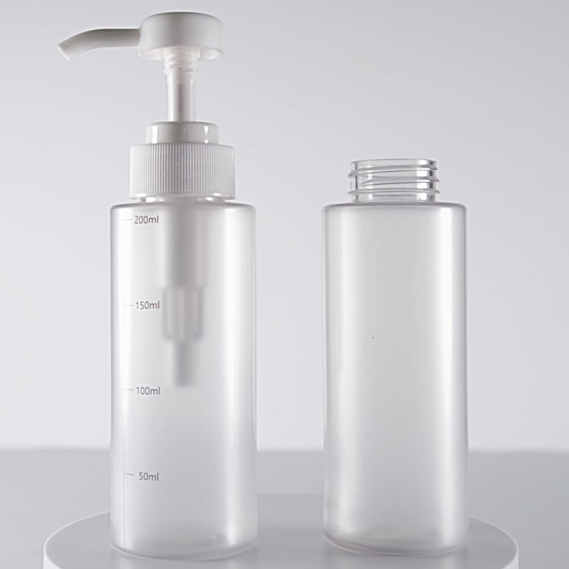 200ml Semi-Transparent PET Lotion Bottle with Scale