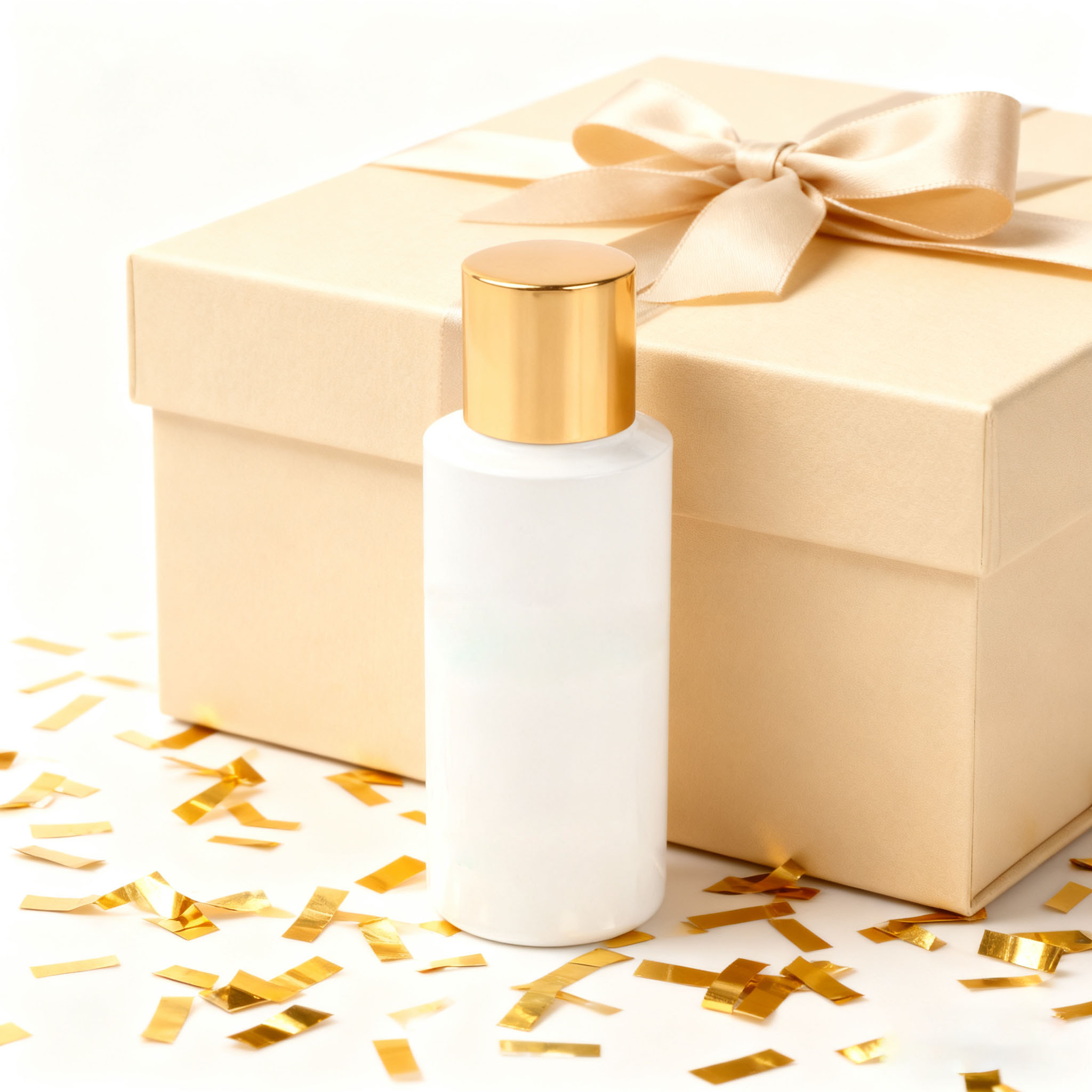 30ml Frosted White PET Bottle with Gold Cap for Serum and Essential Oil