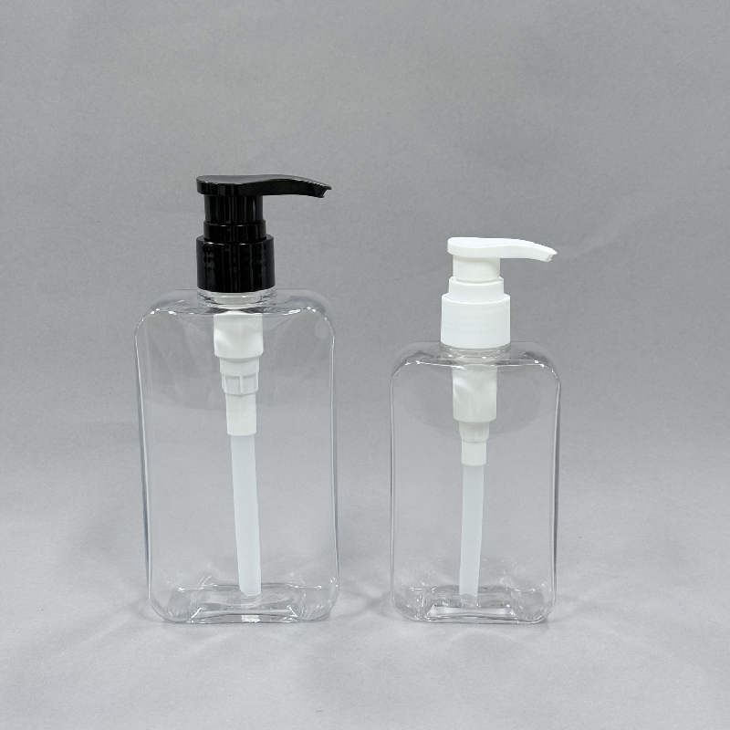 200ml & 300ml Square PETG Pump Bottles for Shampoo & Body Wash with Clear and Amber Color