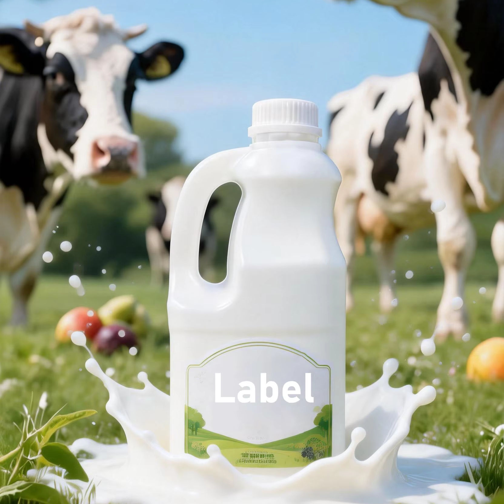 2L HDPE Milk Bottle with Screw Cap | Custom Square Juice Container