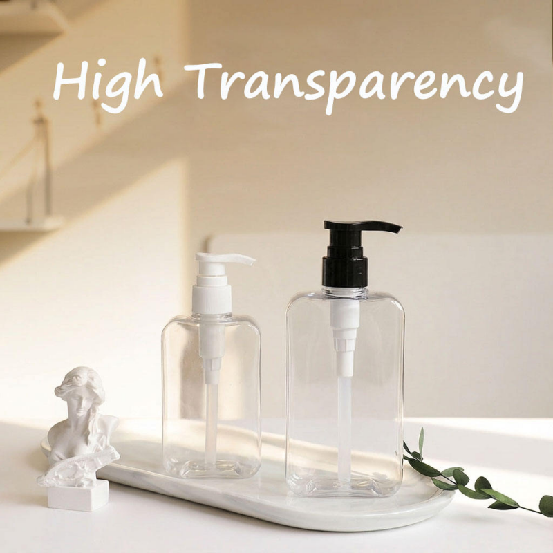 200ml & 300ml Square PETG Pump Bottles for Shampoo & Body Wash with Clear and Amber Color1.png