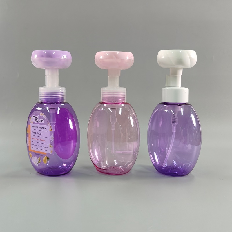 500ml PET Plastic Flower Foam Pump Bottle for Hand Soap and Sanitizer Packaging