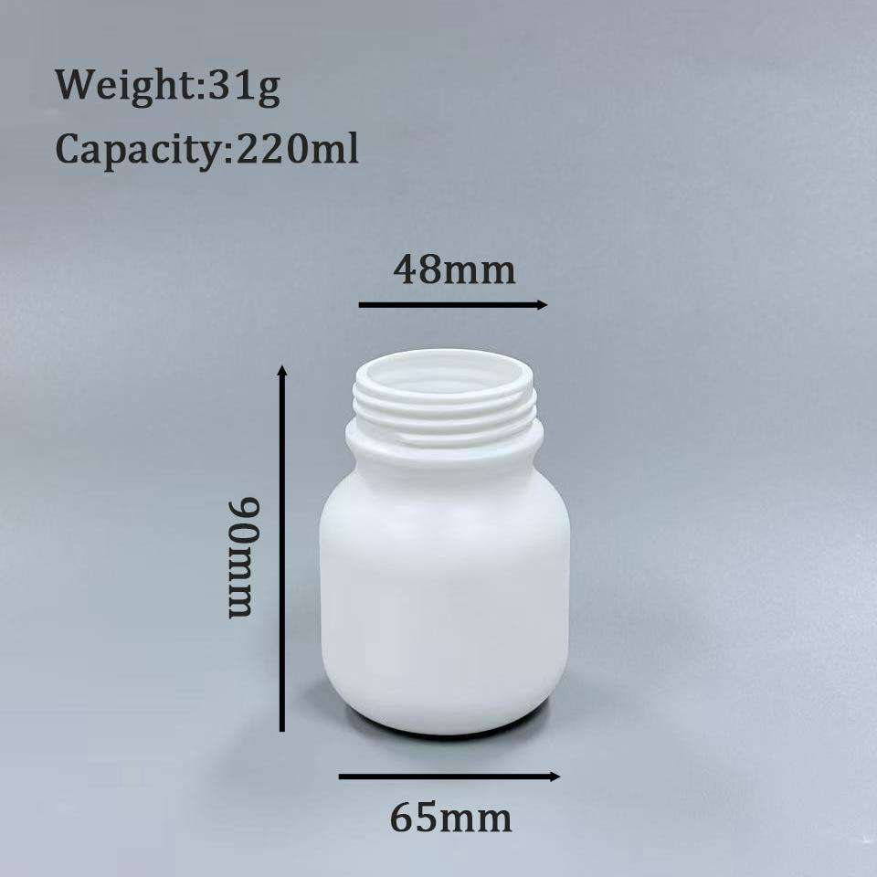 Wholesale 220ml White PP Bottle | Gummy Candy Packaging Factory