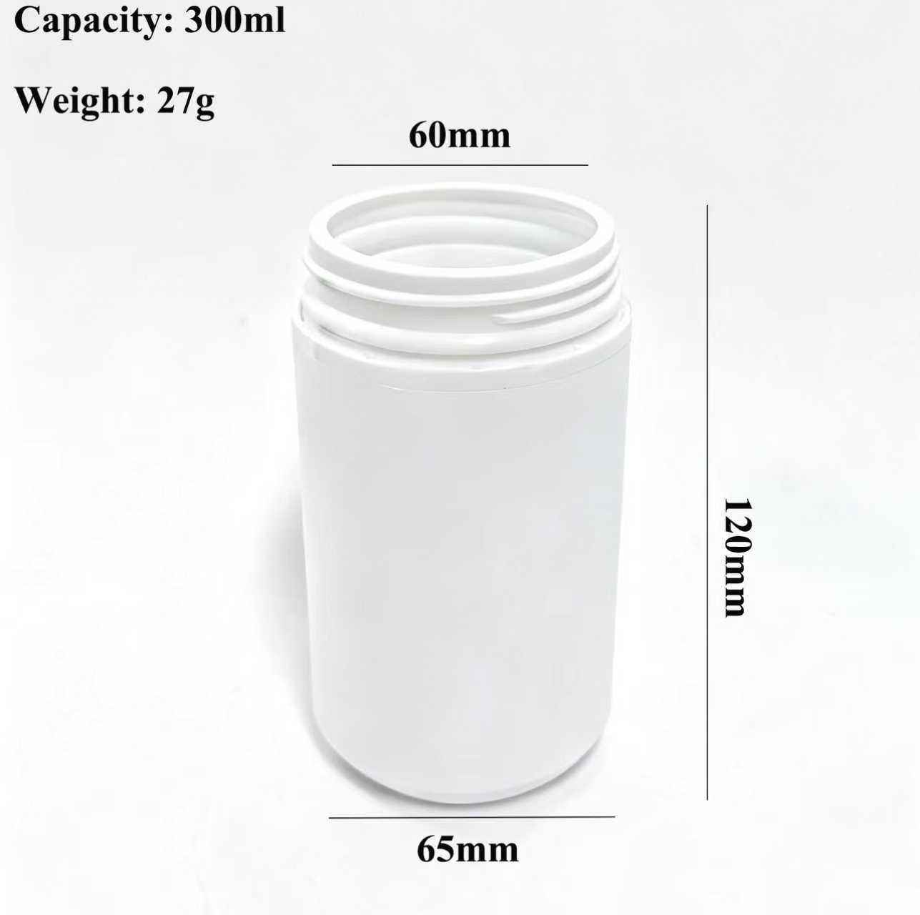 300ml Eco-Friendly HDPE Wide Mouth Bottle | Protein Powder & Snack Jar