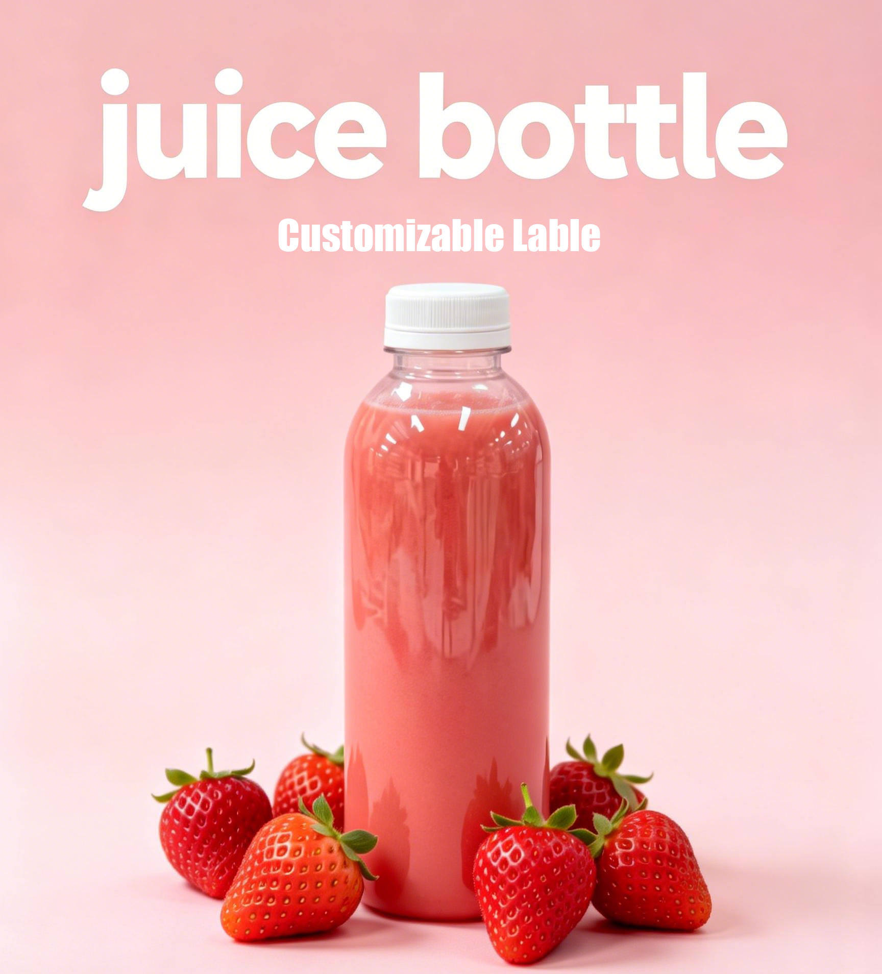 500ml Wholesale Clear Recyclable Beverage Bottles for Milk & Juice, Custom Caps