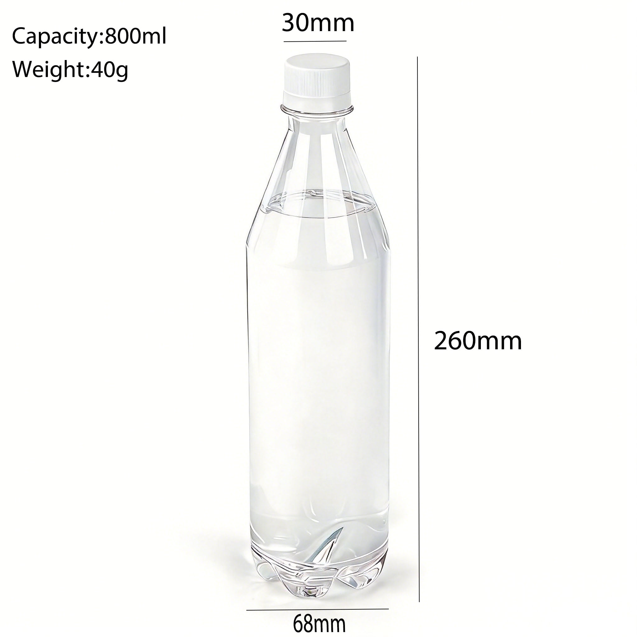 800ml Carbonated Drink PET Bottle | Cylinder Soda Water Container with Screw Cap