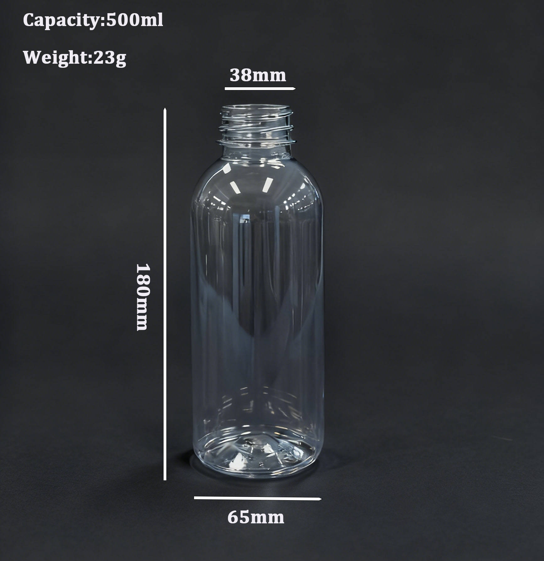 500ml Wholesale Clear Recyclable Beverage Bottles for Milk & Juice, Custom Caps