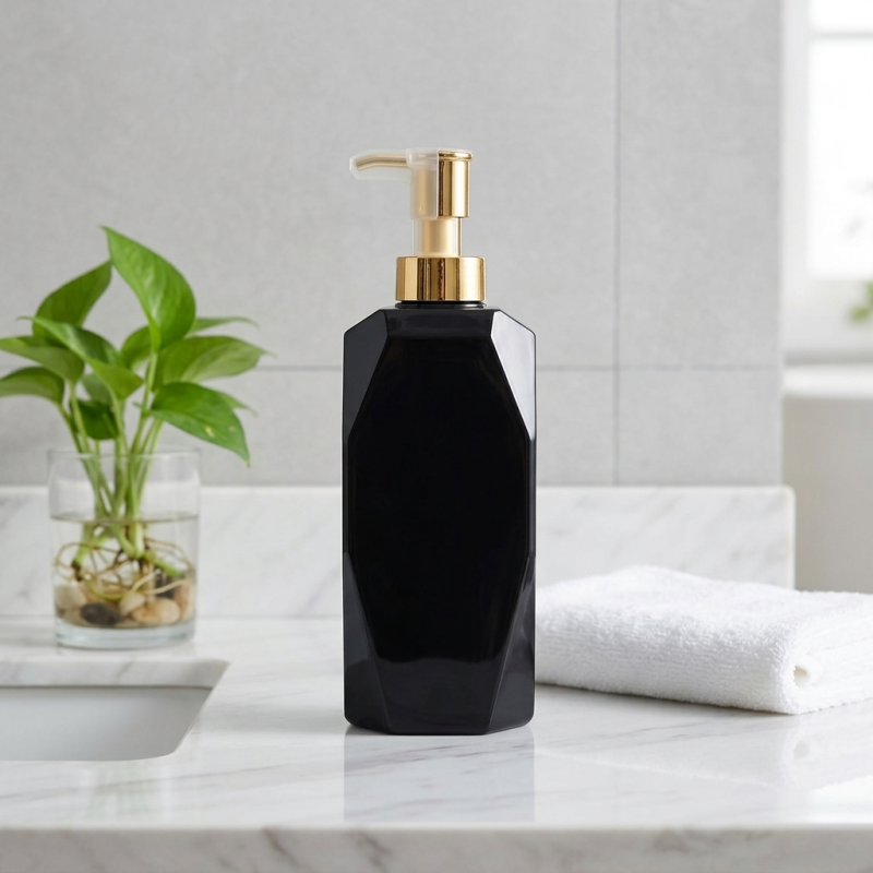 High Quality Empty PET Plastic Shampoo Bottle for Hotel & Home Use with Press Pump Embossed Design4.png