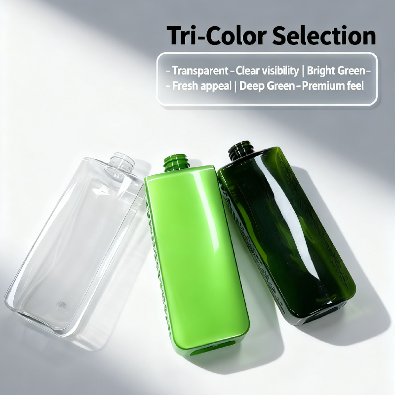 500ml PET Press Pump Shampoo Bottle, 4 Colors Leak-proof Empty Container for Daily & Hotel Use.png