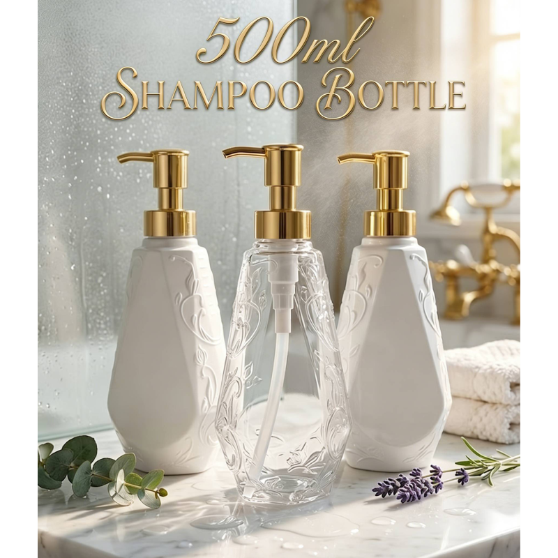 Luxury 3-Color Choice 500ml PET Lotion Pump Bottle for Shampoo.png
