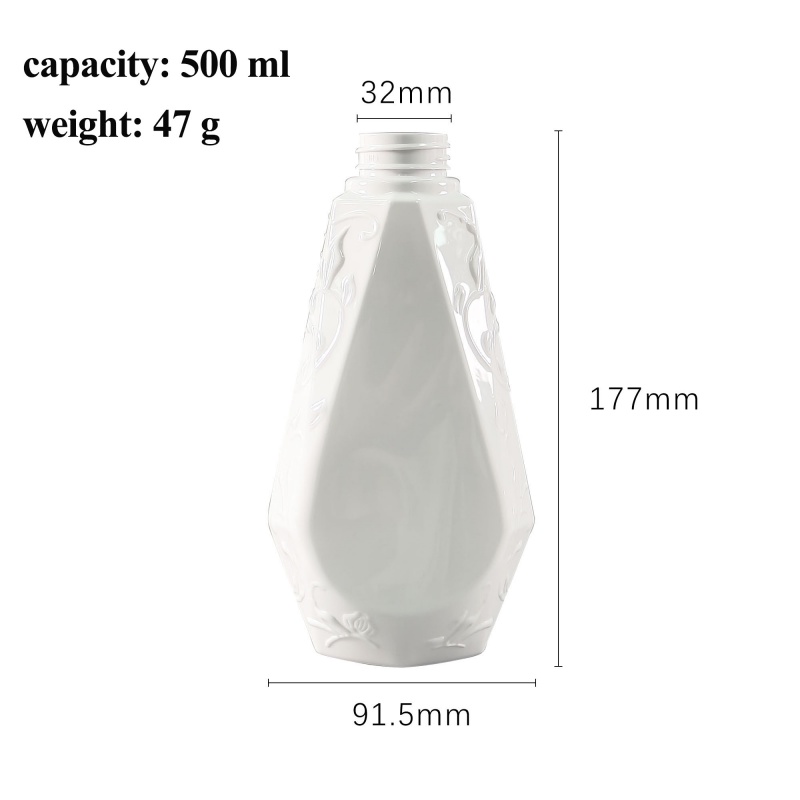 Luxury 3-Color Choice 500ml PET Lotion Pump Bottle for Shampoo1.jpg