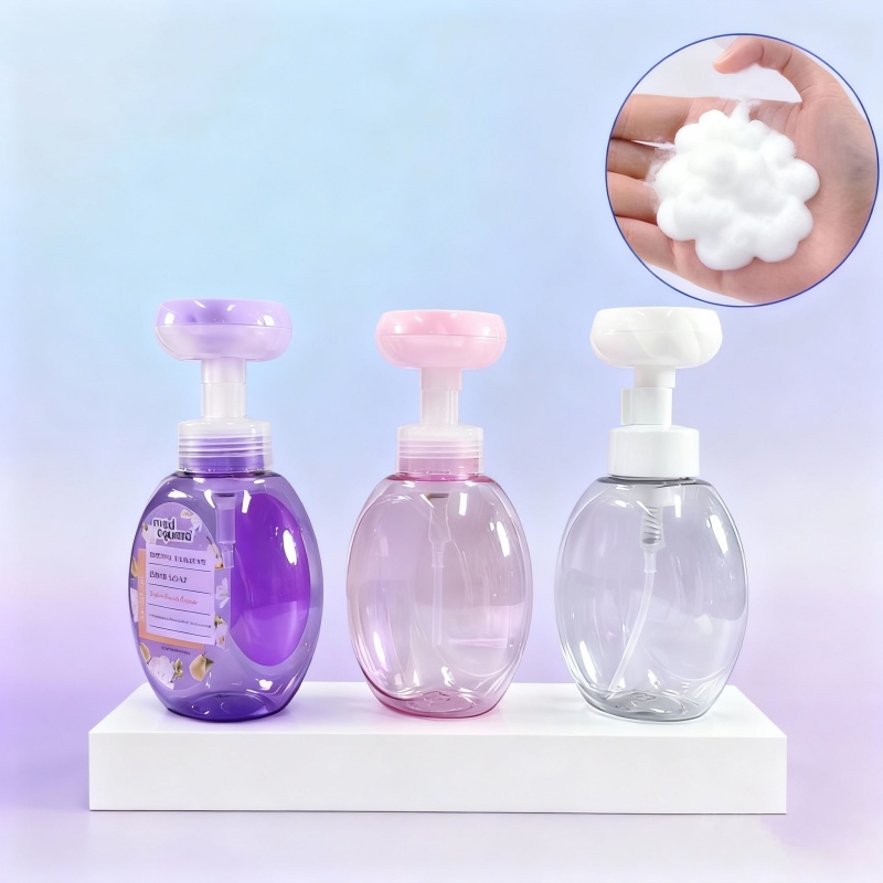 500ml PET Plastic Flower Foam Pump Bottle for Hand Soap and Sanitizer Packaging1.jpg