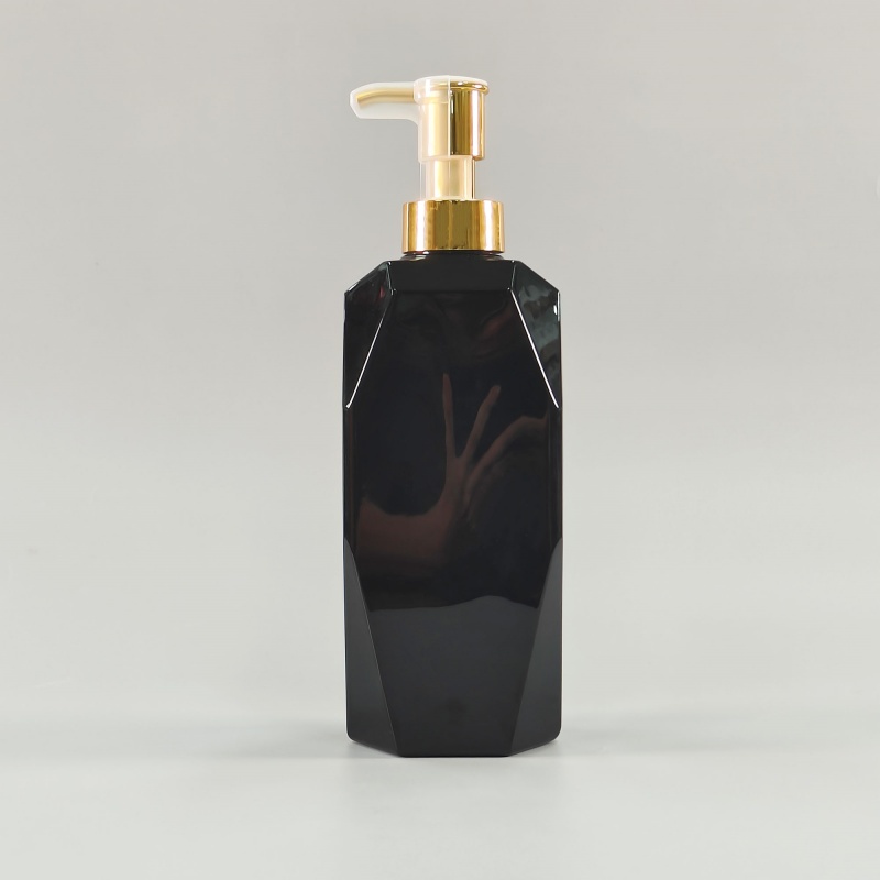 High Quality Empty PET Plastic Shampoo Bottle for Hotel & Home Use with Press Pump Embossed Design