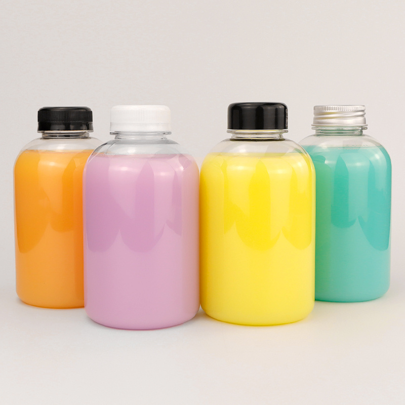 500ml Clear PET Boston Round Bottle for Juice and Beverage Packaging