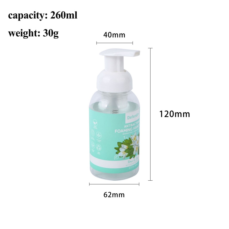 260ml Transparent PET Foaming Pump Bottle for Liquid Hand Soap and Sanitizer2.jpg