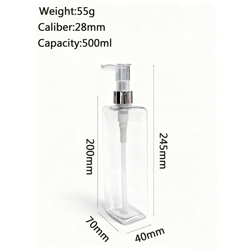 500ml PET Press Pump Shampoo Bottle, 4 Colors Leak-proof Empty Container for Daily & Hotel Use (1).png