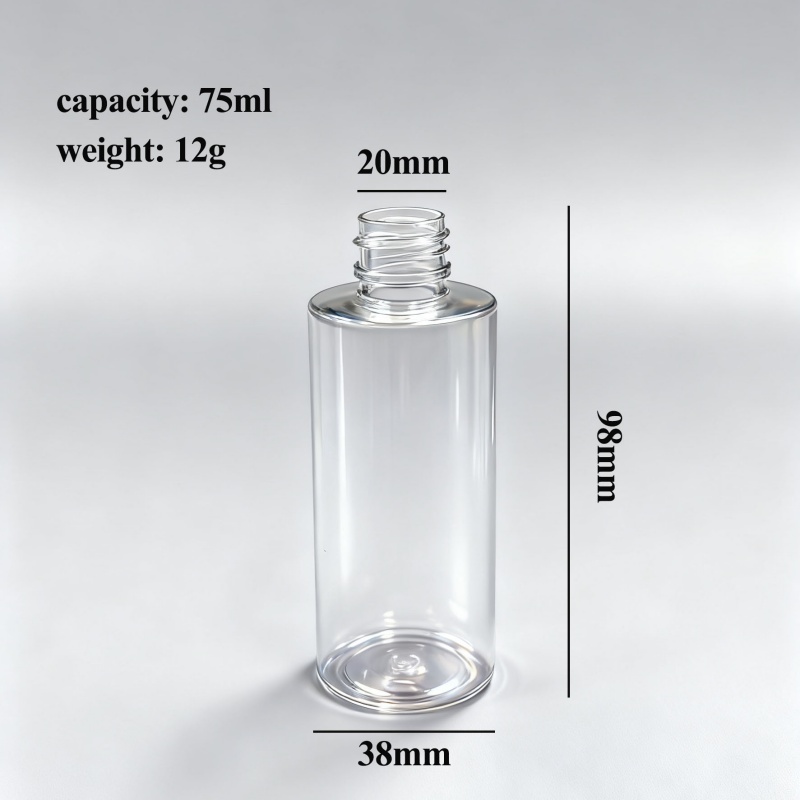 75ml Clear PET Plastic Bottle with Lotion Pump or Spray for Skincare and Travel4.jpg