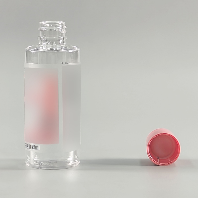 75ml Transparent PET Plastic Lotion Bottle with Custom Cap for Cosmetics