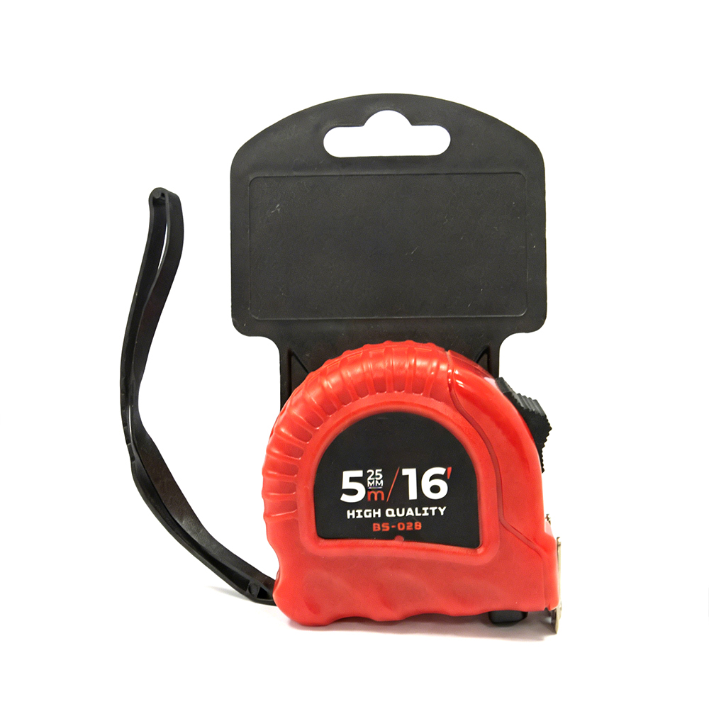 TOOLJOY 5 m/25 mm ABS-målebånd med 65# manganfjeder – holdbart måleværktøj til byggeri og DIY