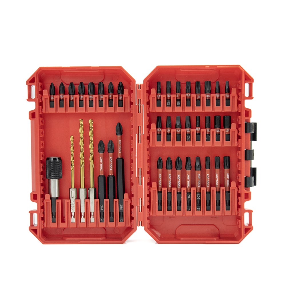 Tooljoy 39pcs Impact Driver Bit Set with Magnetic Bit Holder and Storage Case for Power Drills
