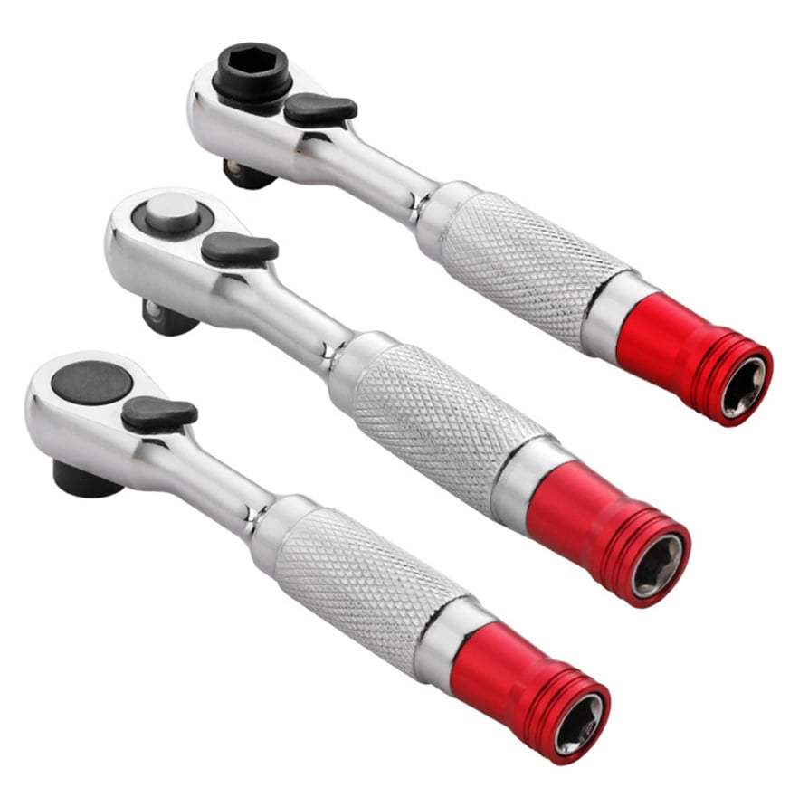 Tooljoy Mini Quick-Release Ratchet Wrench with Magnetic Bit Holder – 1/4