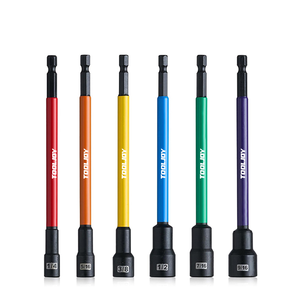TOOLJOY Long Magnetic Bit Holder Set with Color-Coded Sleeves