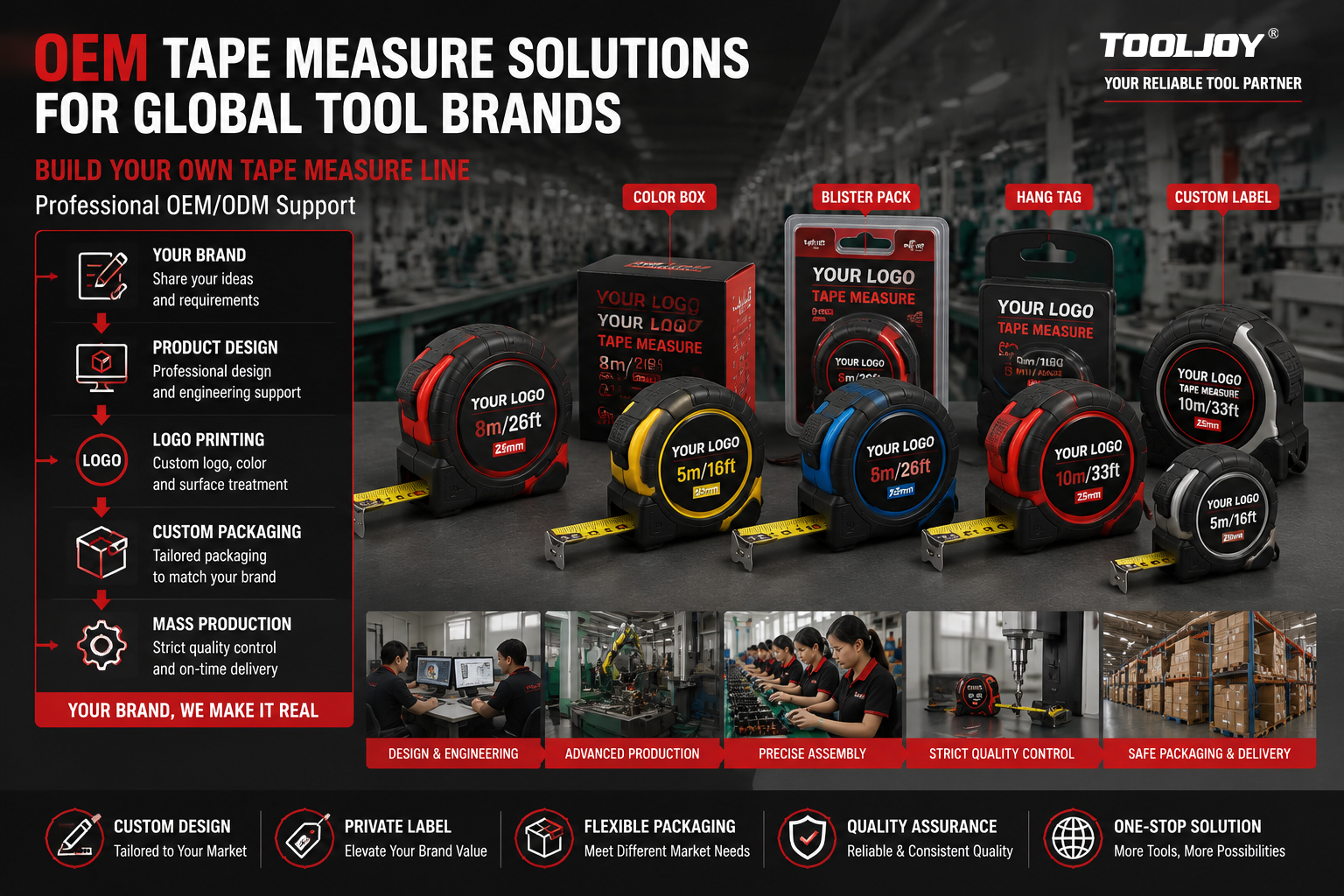 OEM Tape Measure Solutions: How TOOLJOY Helps Brands Build Their Own Tool Line