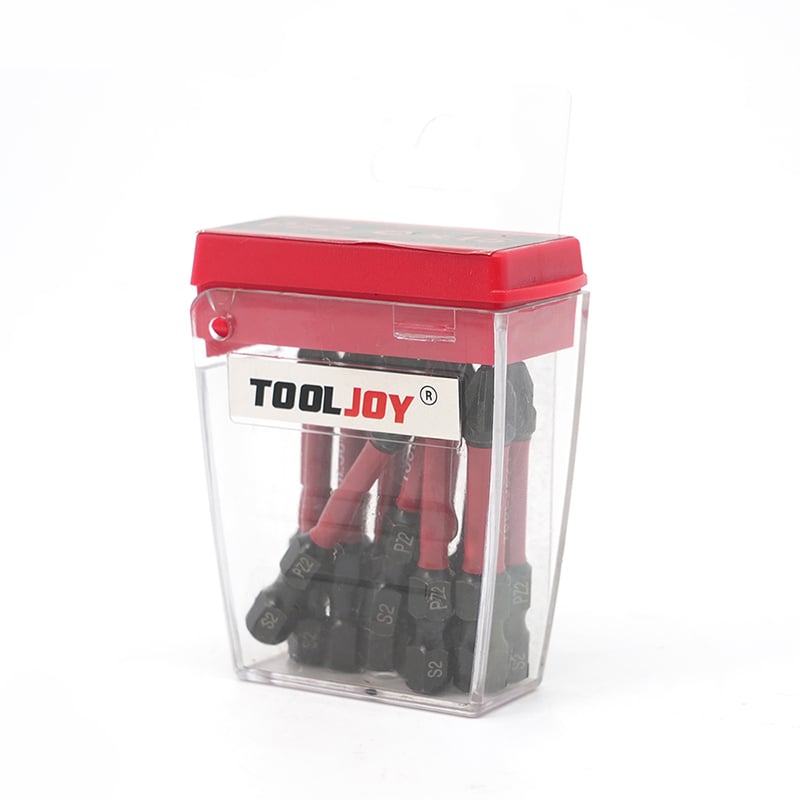 Tooljoy Multi-Piece PZ2 Screwdriver Bit Set - S2 Steel Driver Bits in Clear Storage Case