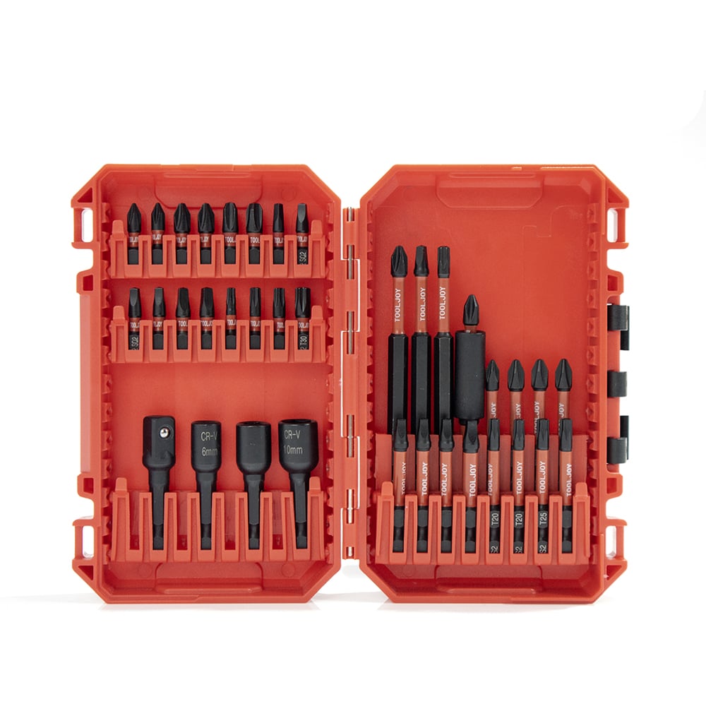 Tooljoy 37pcs Impact Driver Bit Set with Magnetic Bit Holder and Storage Case for Power Drills