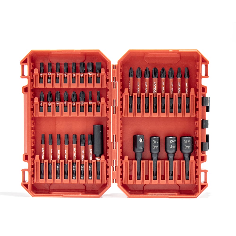 Tooljoy 36pcs Impact Driver Bit Set Heavy Duty with Magnetic Bit Holder and Storage Case for Power Drills