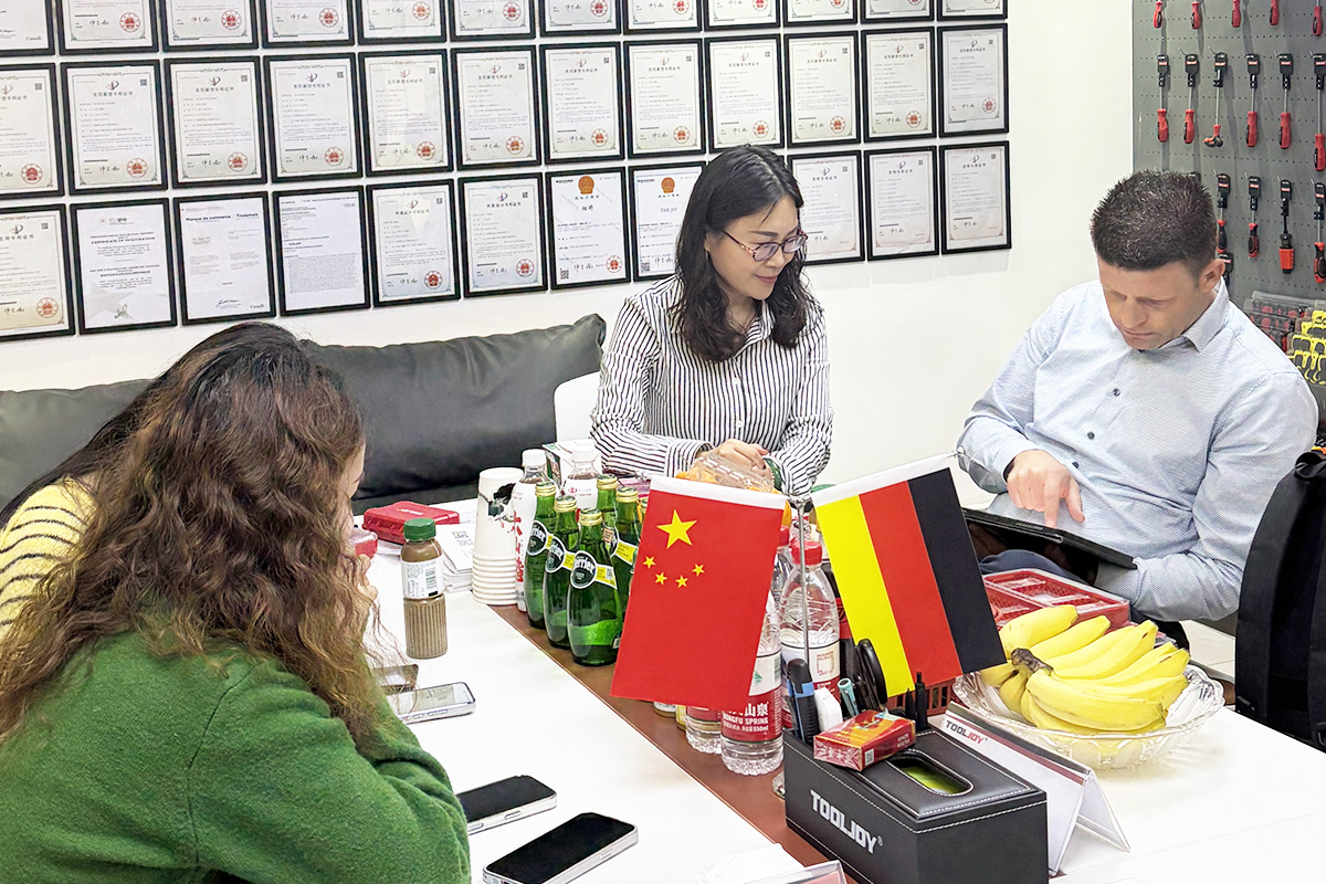 German customers visiting TOOLJOY factory entrance.jpg