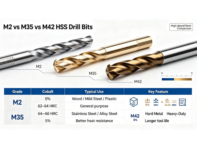 HSS vrtáky M2 vs M35 vs M42: Aký je rozdiel?