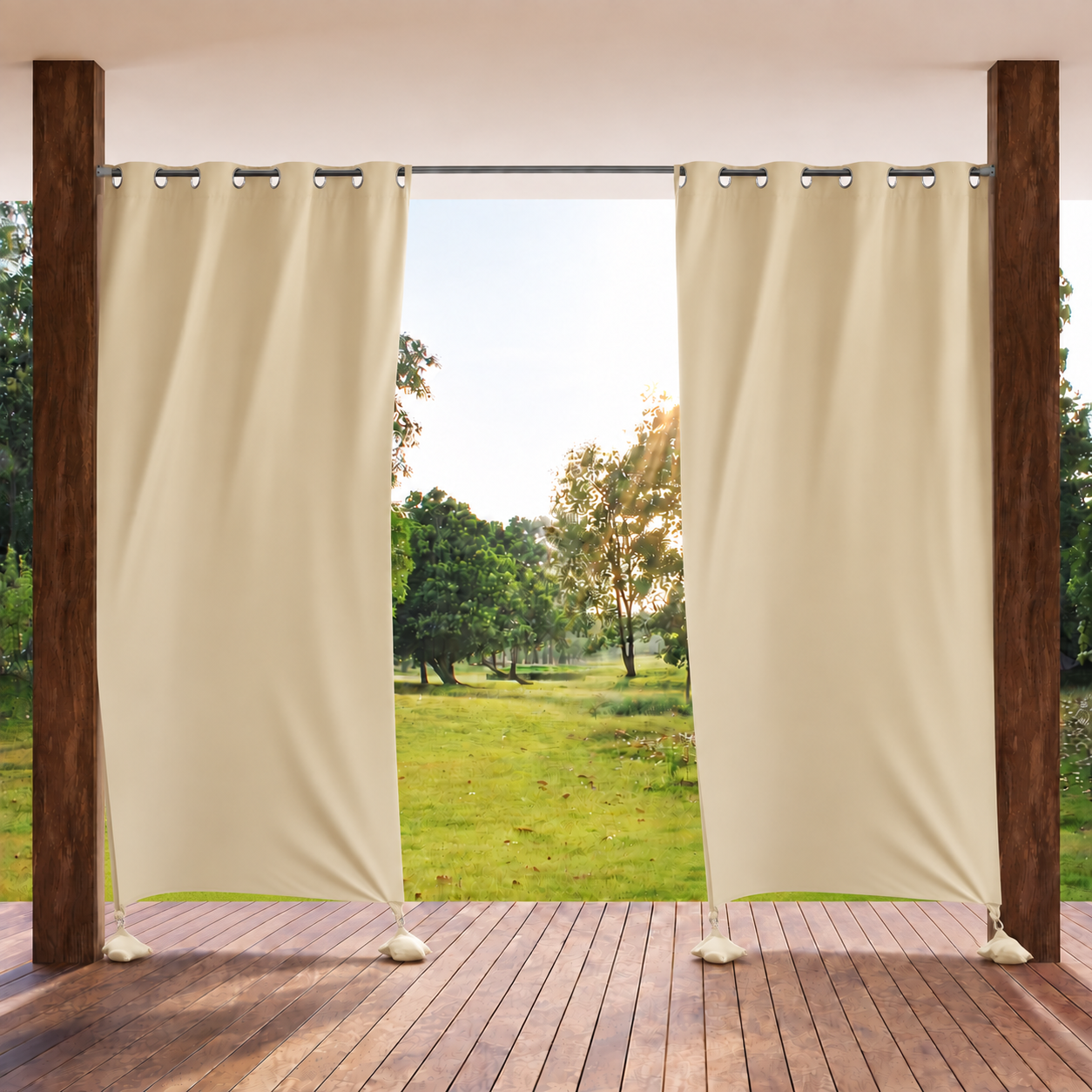 Outdoor Blackout Curtains with Weighted Bags