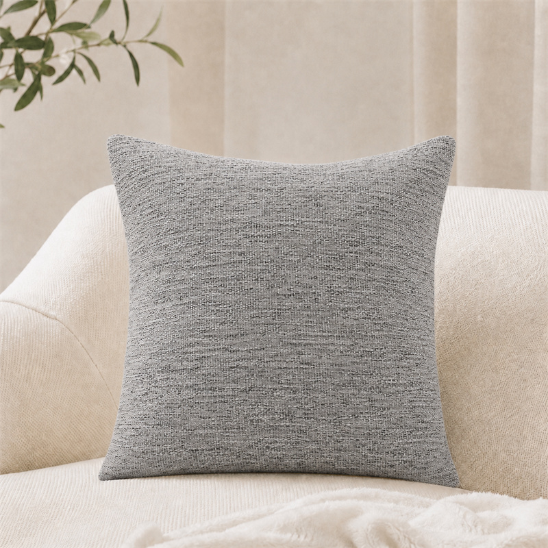 Light Grey Polyester Cotton Woven Cushion Covers