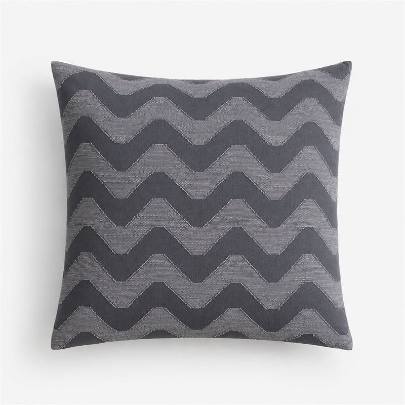 Dunkelgraue Baumwoll-Cushionbezüge mit geometrischem Muster
