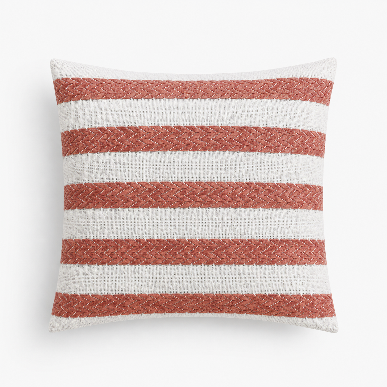 Boho Coral Braided Stripe Cushion Cover