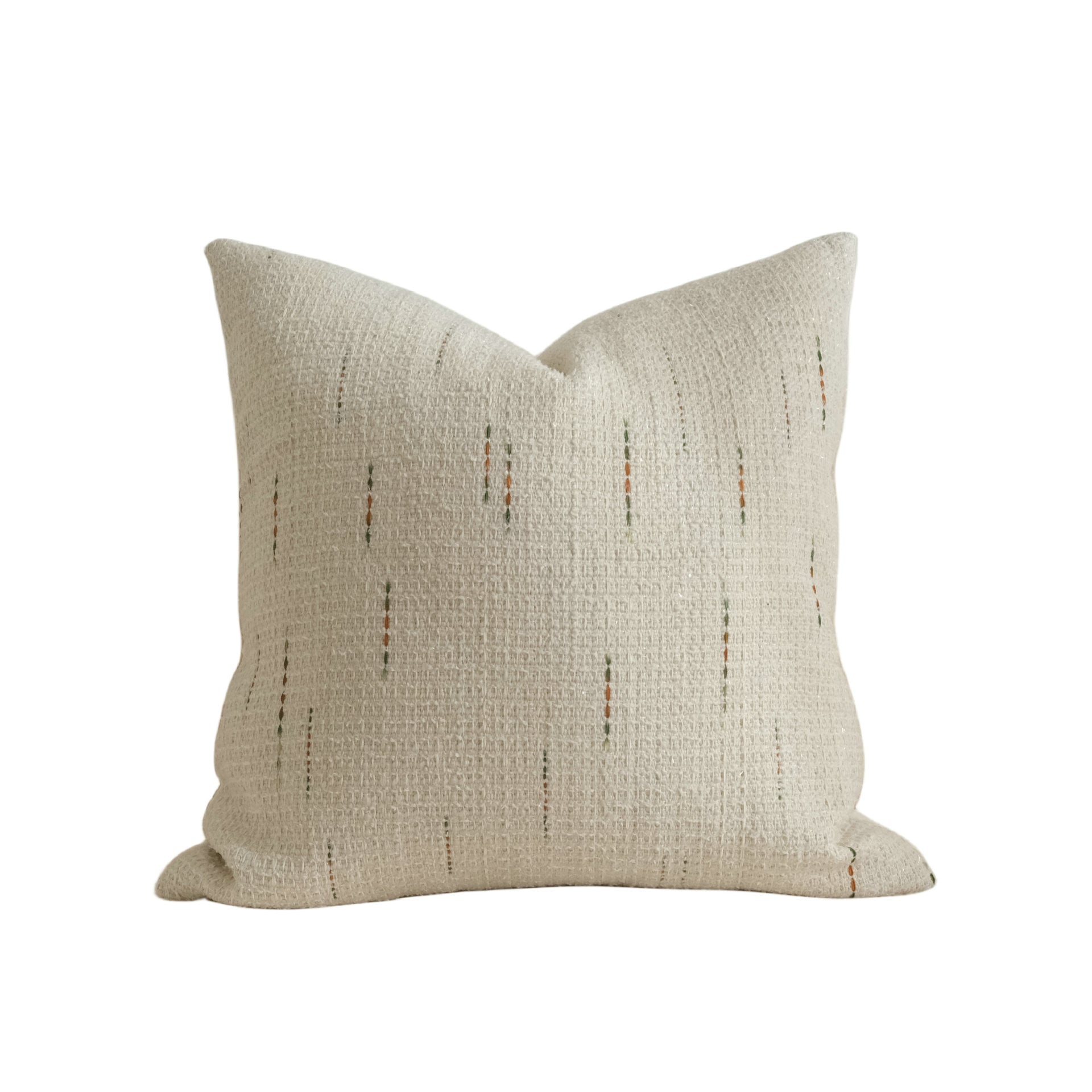 Housses de coussin texturées à rayures beige météore