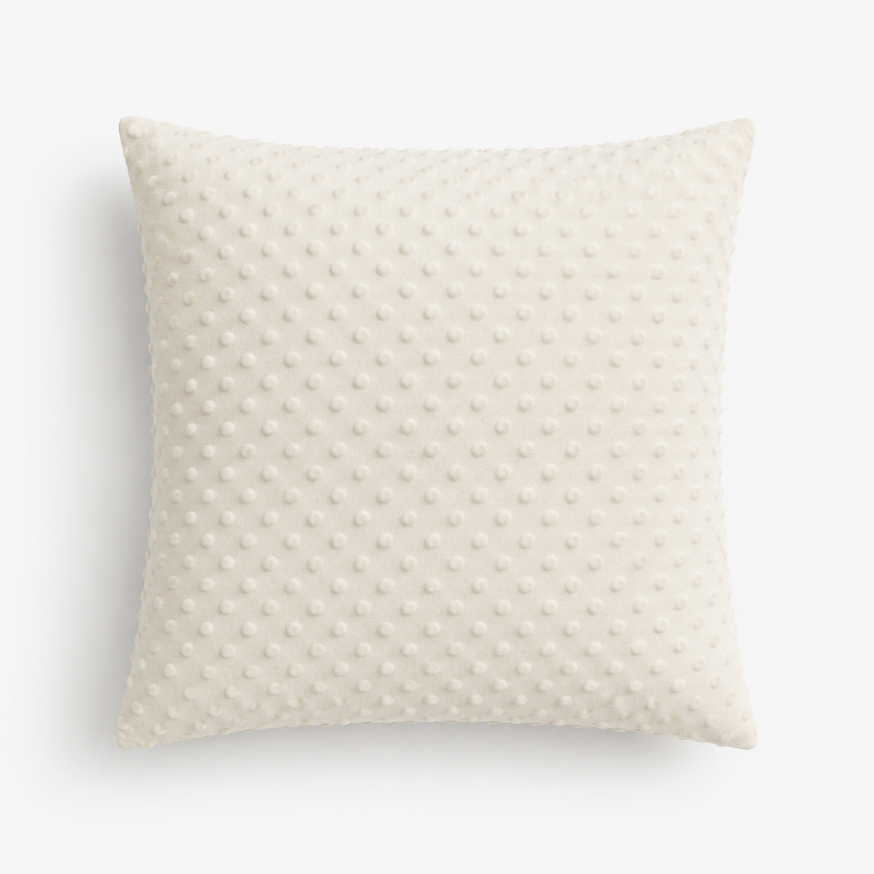 Ivory Minky Dot Plush Cushion Cover
