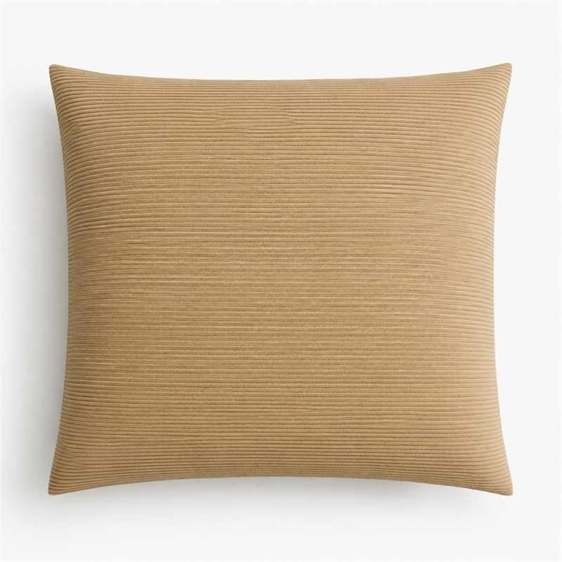 grey soft corduroy cushion covers with hidden zipper-7
