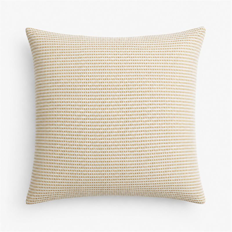 Mustard White Mini Grid Woven Cushion Covers