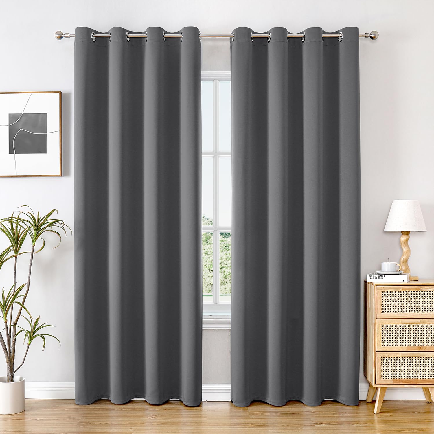 Cortinas opacas térmicamente aislantes para oscurecer habitaciones, ideales para dormitorios y salas de estar