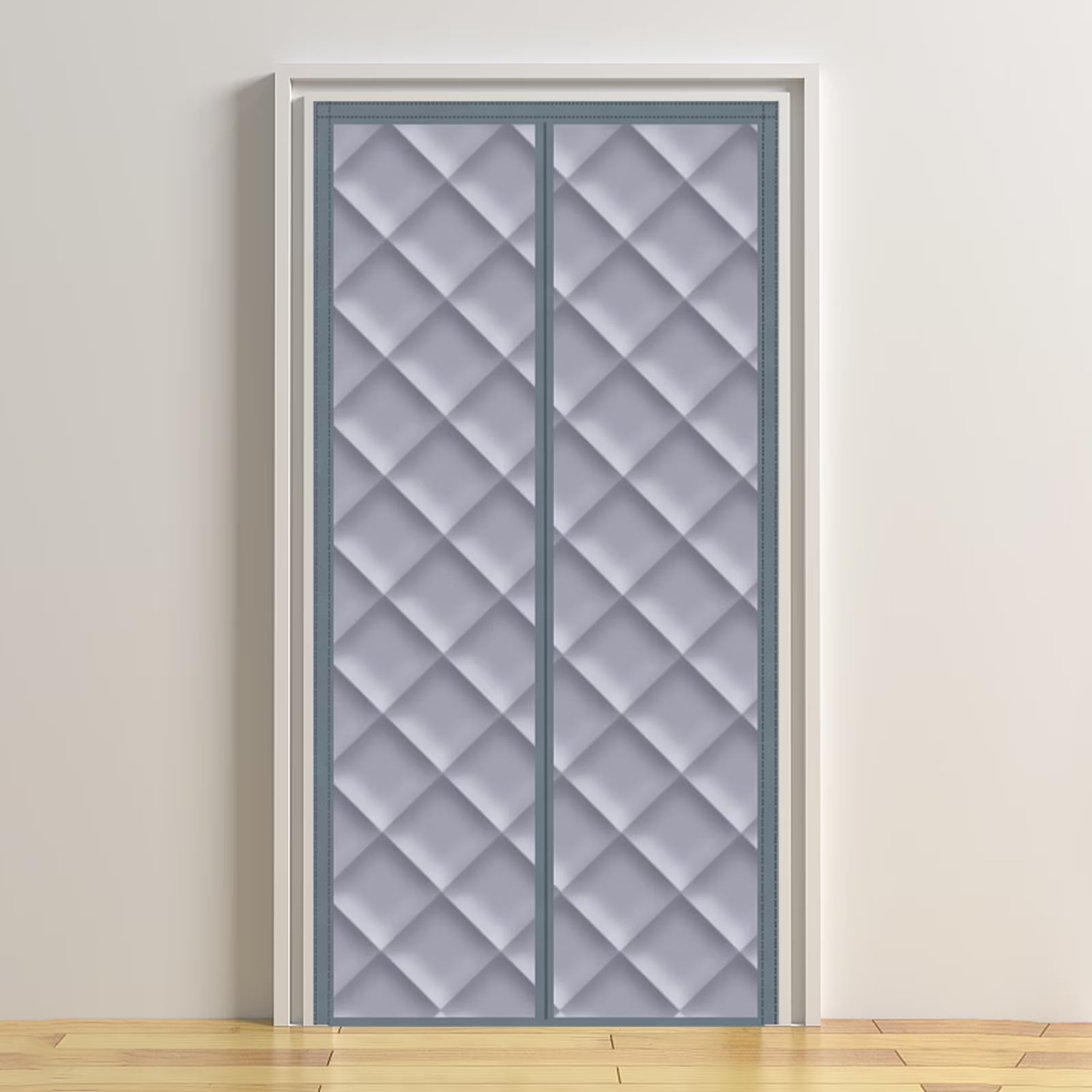 Rideau de porte thermique isolant magnétique en tissu Oxford et coton, 34 × 82 po