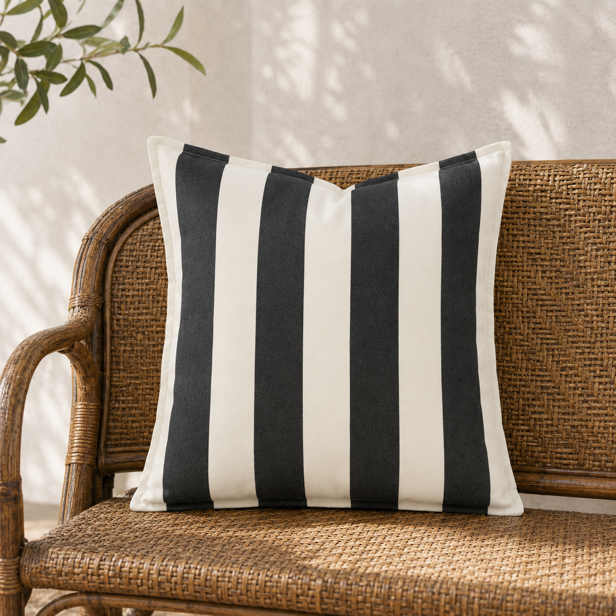 Fundas de cojín para exterior con combinación de rayas