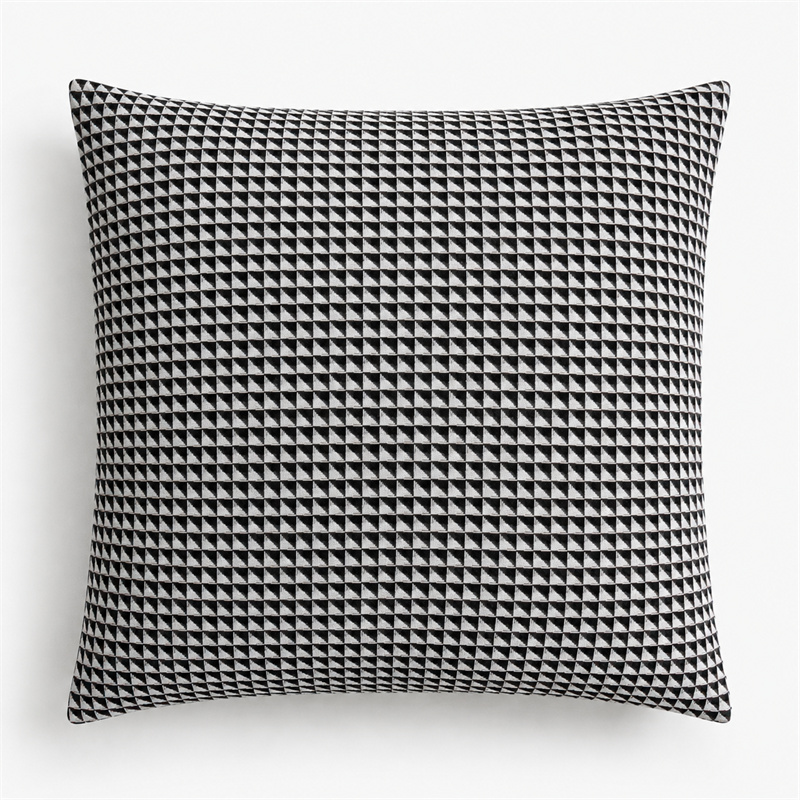 Black White Triangle Woven Cushion Covers