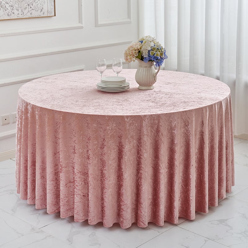 Nappe de banquet ronde en velours froissé