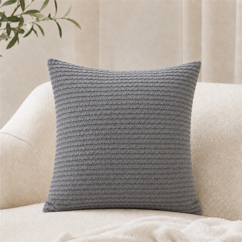 Grey Knitted Cushion Covers