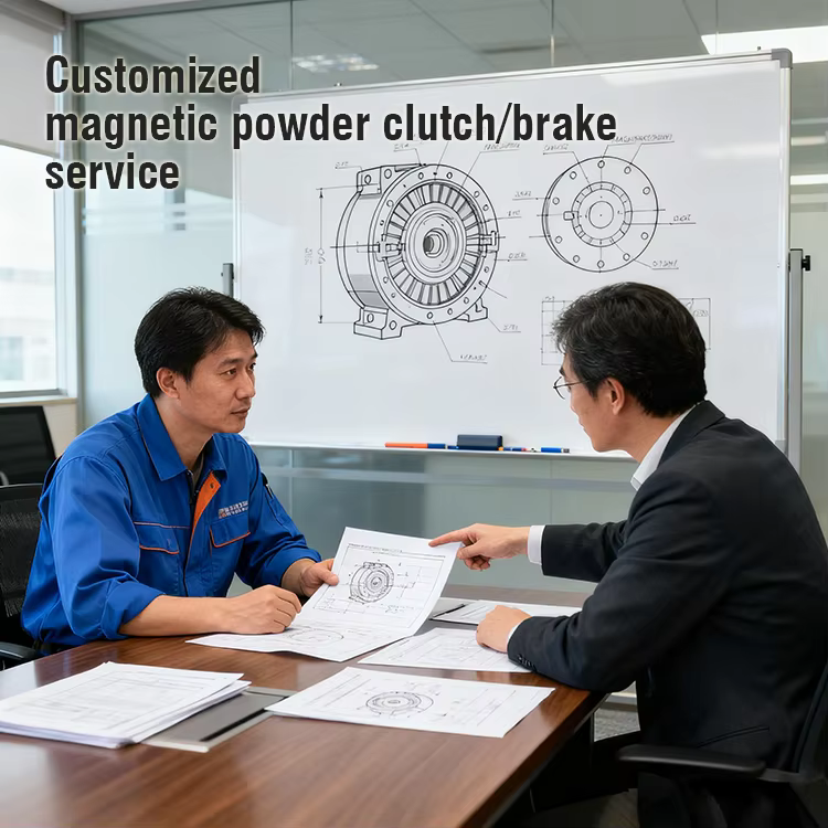 Water Cooling Magnetic Powder Clutch Double Shaft Precision Torque CE Certified New details