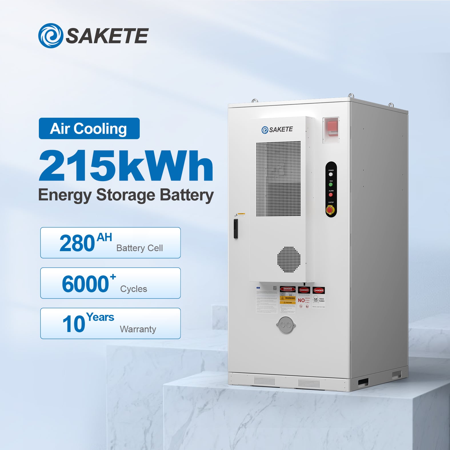 Průmyslový a komerční bateriový skříňový systém s chlazením vzduchem, 215 kWh