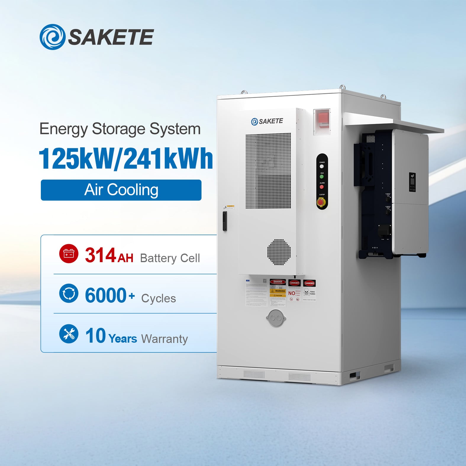Air-Cooled Commercial & Industrial Energy Storage System 241kWh-50/80/100/125kW